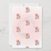 かわいいポニーかわいらしフローラベビーシャワー 招待状 (裏面)