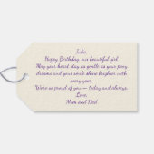 かわいいポニーとペタル 馬のステッカー ギフトタグ (裏面横)