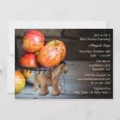 かわいいポニーとリンゴの秋の馬の赤ちゃんシャワー 招待状 (裏面)