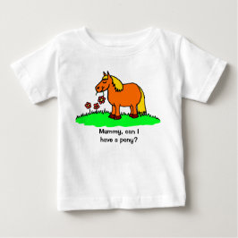 かわいいポニーのアニメ ベビーTシャツ