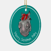 かわいいポニーのクリスマス飾りメリークリスマスベビー セラミックオーナメント (右)