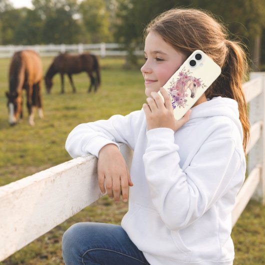 かわいいポニーのパステルフラワーホース Case-Mate iPhoneケース