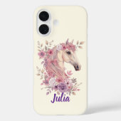 かわいいポニーのパステルフラワーホース Case-Mate iPhoneケース (裏面)