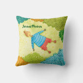 かわいいポニーの子供たち漫画パーソナライズされた男の子 クッション (裏面)