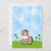 かわいいポニーベビーシャワー招待状for boys 招待状 (裏面)