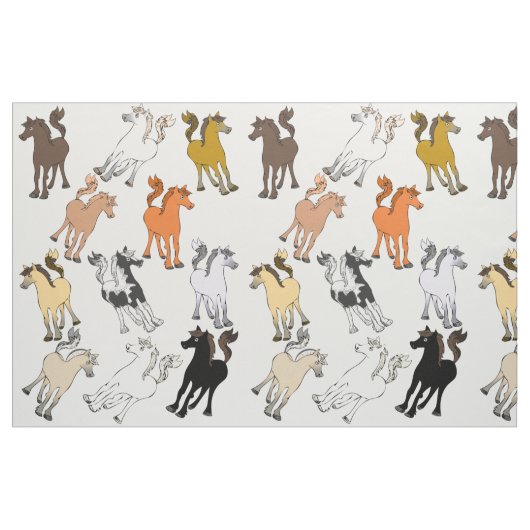 かわいいポニーミックス ファブリック (ファットクウォーター)