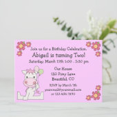 かわいいポニー誕生日招待状for Girls 招待状 (スタンド正面)