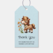 かわいいポニー食べデイジーありがとう ギフトタグ (正面)