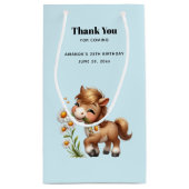 かわいいポニー食べデイジーありがとう スモールペーパーバッグ (裏面)