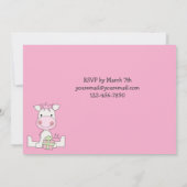 かわいいポニー1歳の誕生日招待状for Girls 招待状 (裏面)