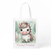 かわいいポニー ハート ファンタジー フォレスト 馬 トートバッグ