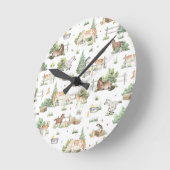 かわいいポニー ラウンド壁時計 (傾斜)