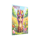 かわいいポニー | 子供部屋にぴったりなかわいいイラスト メタルプリント (3/4)