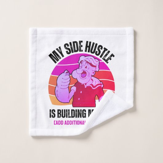 かわいいポパイ私のサイドハッスルは建物筋肉ジム ウォッシュタオル (ウォッシュタオル)