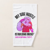 かわいいポパイ私のサイドハッスルは建物筋肉ジム バスタオルセット (ハンドタオル)