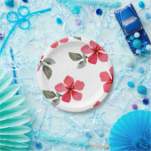 かわいいポピーレッド春の花フローラブライダルシャワー ペーパープレート (パーティー)