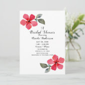 かわいいポピーレッド春の花フローラブライダルシャワー 招待状 (スタンド正面)