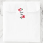 かわいいポピー赤春の花フローラパーティーの好意 ラウンドシール (バッグ)