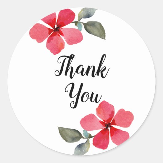 かわいいポピー赤春の花フローラパーティーの好意 ラウンドシール (正面)