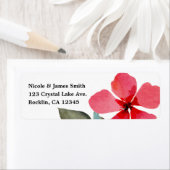 かわいいポピー赤春の花フローラパーティー ラベル (インサイチュ)