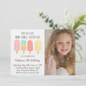 かわいいポプシクルサマーパーティー子供へ招待状 招待状 (スタンド正面)