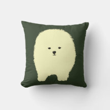 かわいいポメラニアンのクッション、ふわふわのペットの絵