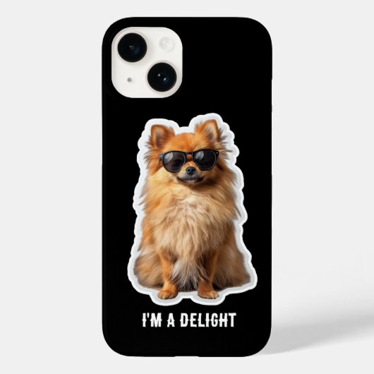 かわいいポメラニアンの犬 私は喜び Case-Mate iPhoneケース (裏面)