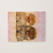 かわいいポメラニア犬のドイツのスピッツの子犬 ジグソーパズル (横)