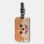 かわいいポメラニア犬の漫画! ラゲッジタグ (正面縦)