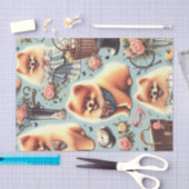 かわいいポメラニア犬イラストレーション 薄葉紙 (クラフト)