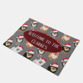 かわいいポメラニア犬クリスマス ドアマット (アングル)