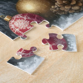 かわいいポメラニア犬コージーウォーターカラーウィンターアート ジグソーパズル (側面)