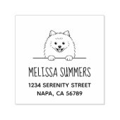 かわいいポメラニア犬ドッグアドレス セルフインキングスタンプ (デザイン)