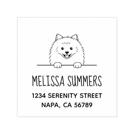 かわいいポメラニア犬ドッグアドレス セルフインキングスタンプ (デザイン)