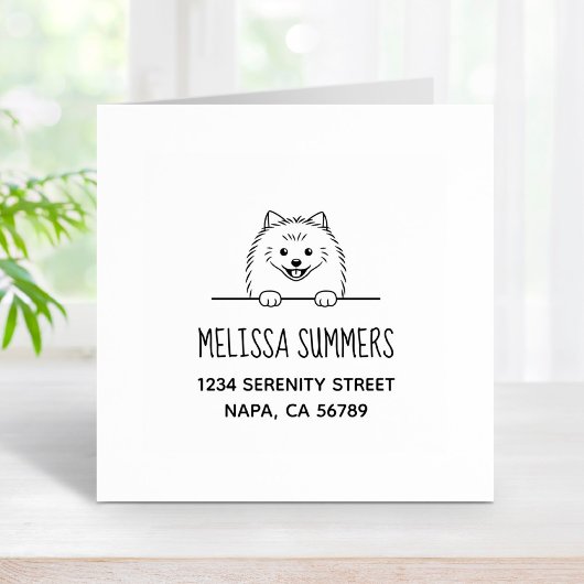 かわいいポメラニア犬ドッグアドレス ラバースタンプ