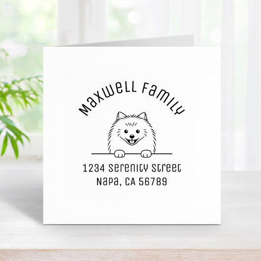 かわいいポメラニア犬ドッグアーチファミリーアドレス ラバースタンプ
