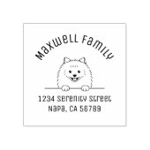 かわいいポメラニア犬ドッグアーチファミリーアドレス ラバースタンプ (インプリント)