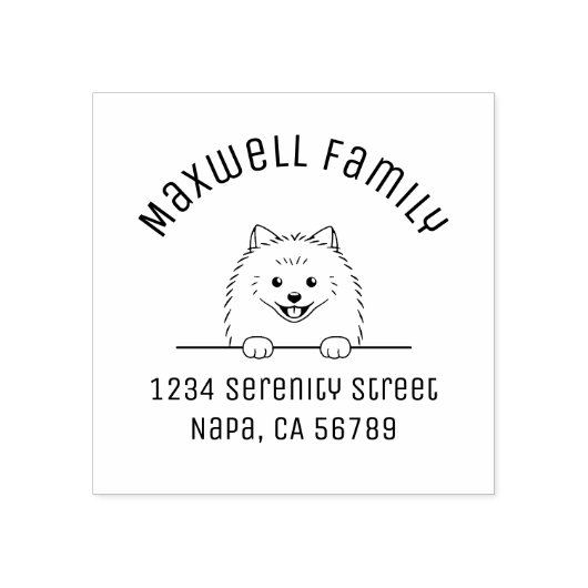 かわいいポメラニア犬ドッグアーチファミリーアドレス ラバースタンプ (インプリント)