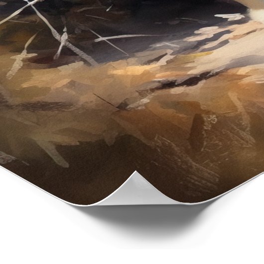 かわいいポメラニア犬ドッグアートプリントポスター ポスター (角)