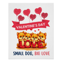 かわいいポメラニア犬ドッグズラブ ポスター