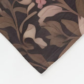 かわいいポメラニア犬ドッグピンクフローラ フリースブランケット (角)