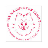 かわいいポメラニア犬ドッグファミリー名差出人住所 セルフインキングスタンプ (デザイン)