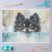 かわいいポメラニア犬ドッグin the Battle Decompage 薄葉紙 (クラフト)
