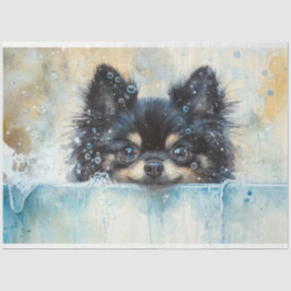 かわいいポメラニア犬ドッグin the Battle Decompage 薄葉紙