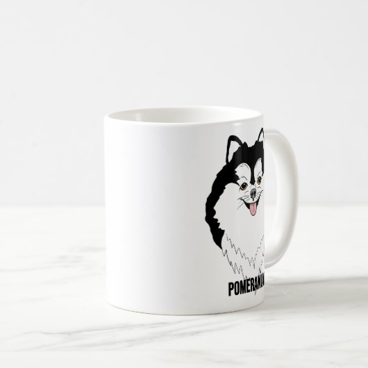 かわいいポメラニア犬マグカップ – かわいい犬の恋人のギフト コーヒーマグカップ (正面右)
