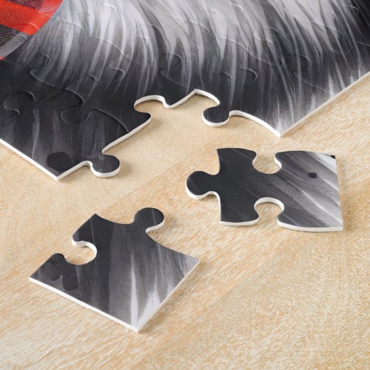 かわいいポメラニア犬レッドおたくグラス名前をカスタムする ジグソーパズル (側面)