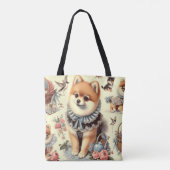 かわいいポメラニア犬絵を描ズ トートバッグ (裏面)