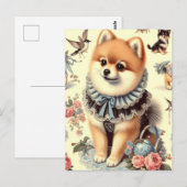 かわいいポメラニア犬絵を描ズ ポストカード (正面/裏面)