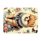 かわいいポメラニア犬絵を描ズ マグネット (横)