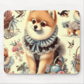 かわいいポメラニア犬絵画ズ マウスパッド (正面)